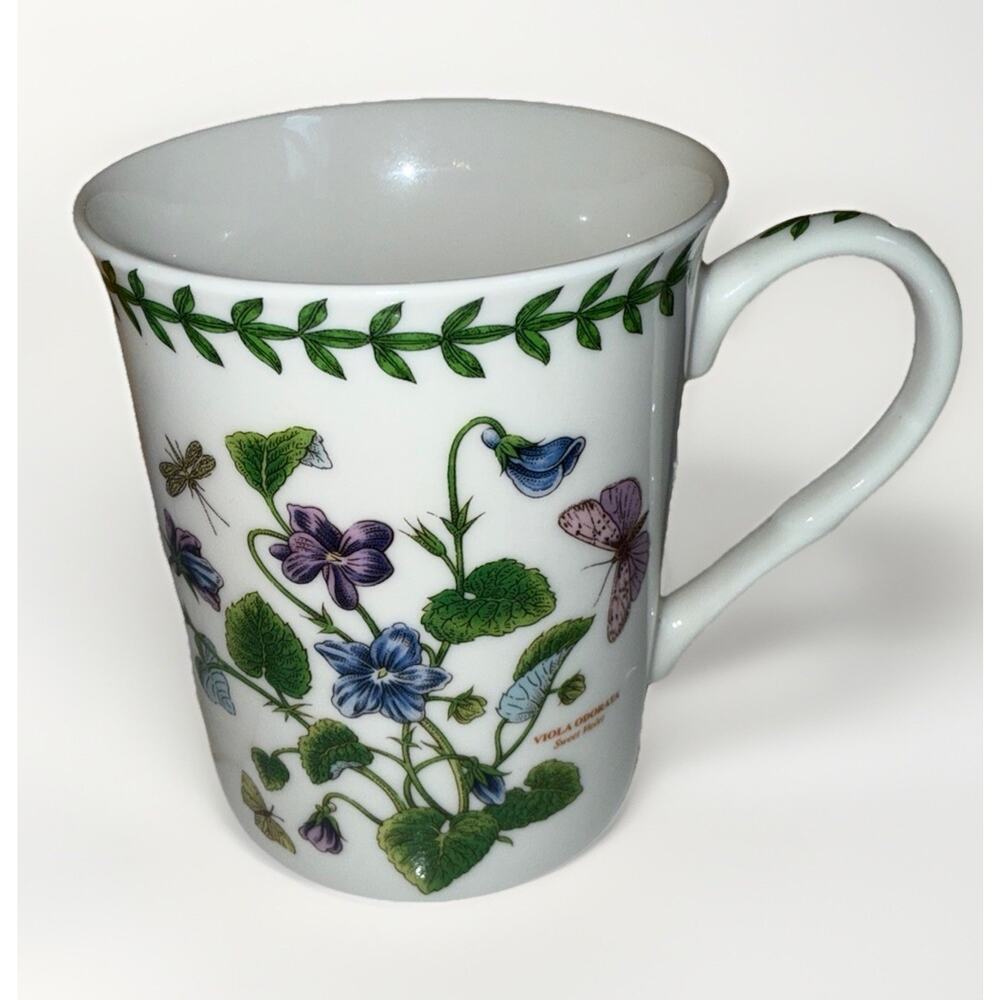 Portmeirion Botanic Garden Sweet Violet Mug Cup Floral Butterfly Coffee Tea
